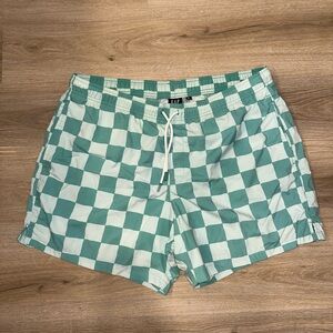 GAP Aqua Checkered Swim Trunks